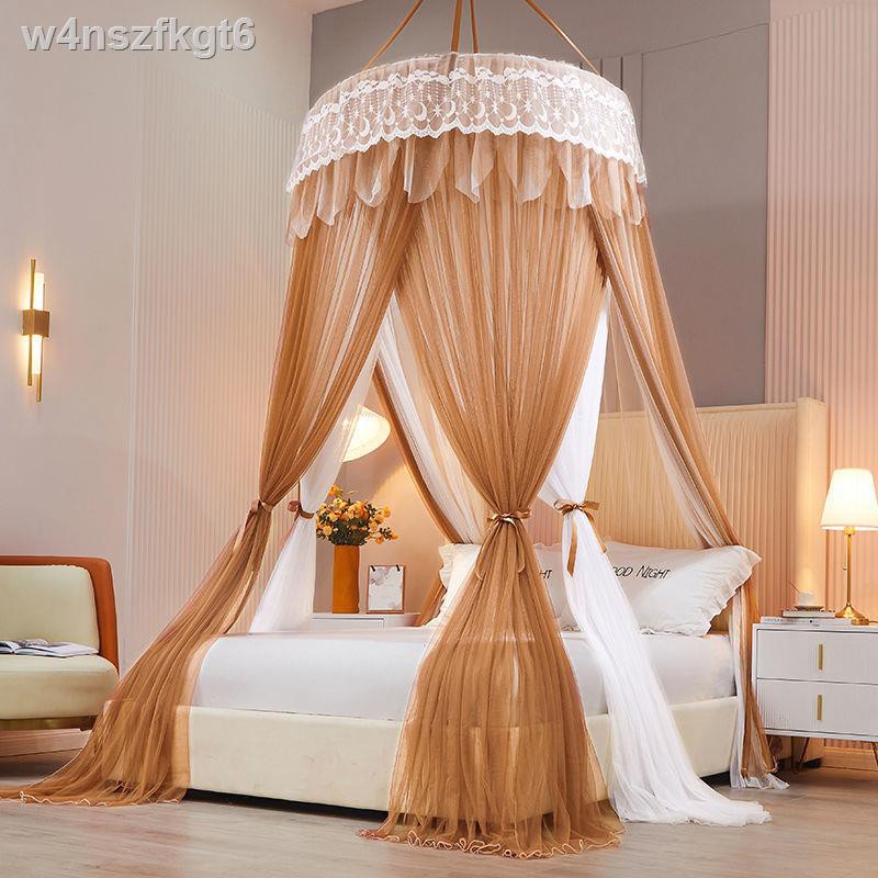 ☾✑Cửa lưới chống muỗi dạng vòm tròn hai tầng siêu mềm giường công chúa trần ba đơn phòng ngủ đôi