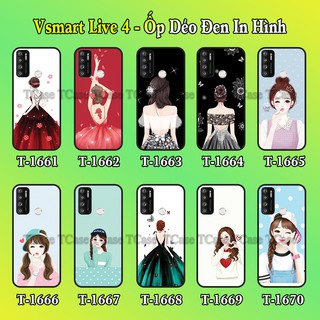 Ốp lưng Vsmart Live 4 dẻo đen in hình Cô gái
