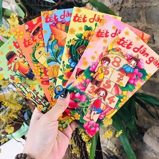 Xấp 06 Bao Lì Xì 4-6 Mẫu Bộ Tết Dân Gian