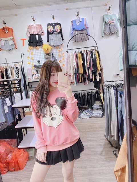 Áo thun đầu Mickey trầy xước bo tay DTR1119
