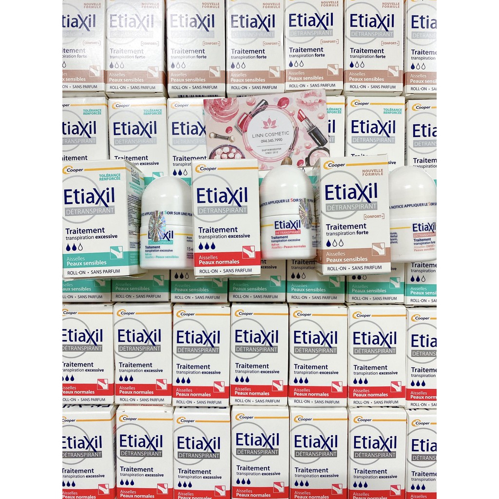 Lăn Khử Mùi Etiaxil Ngăn Mồ Hôi nách Hiệu Quả Etiaxil 15ml Xanh - Da nhạy cảm - Đỏ da thường - Nâu