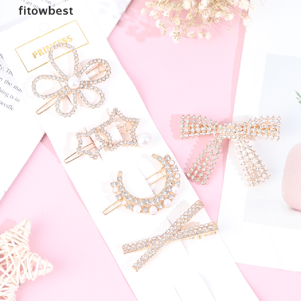 Set 5 kẹp tóc GJCUTE đính đá thời trang cho nữ