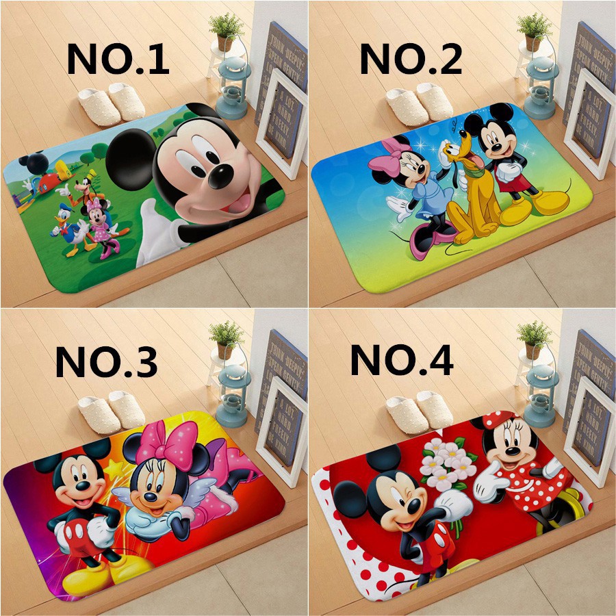 ⭐Ready Stock⭐❒❉☒Thảm trải sàn chống trượt in hình chuột Mickey dễ thương