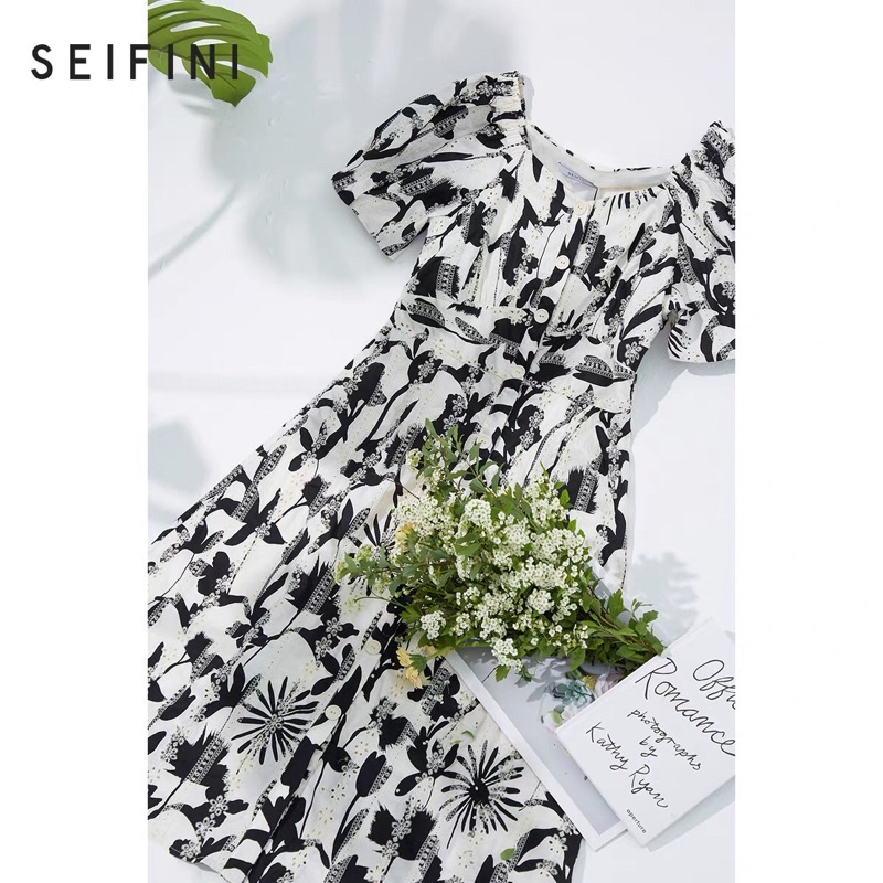 Đầm hoa thêu Seifini