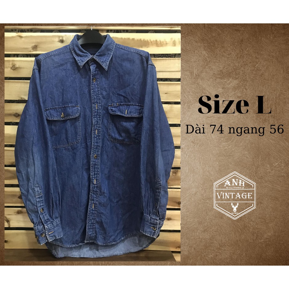 Áo sơ mi Denim style vintage bụi bặm 2hand cực chất
