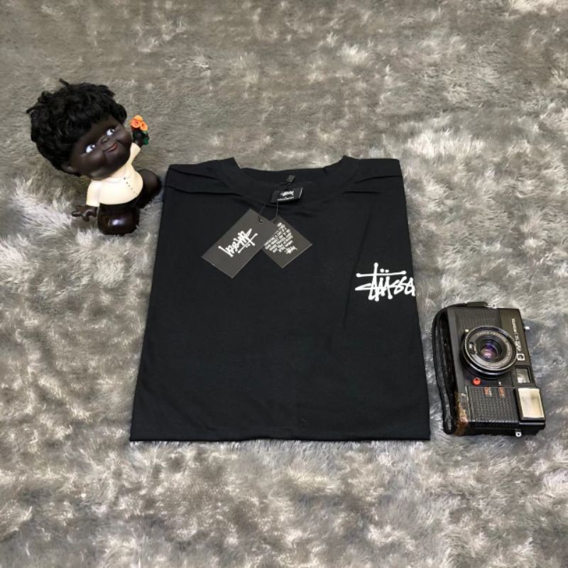 Áo Thun Màu Đen In Logo Stussy Chính Hãng