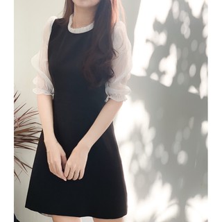 Đầm suông phối tay