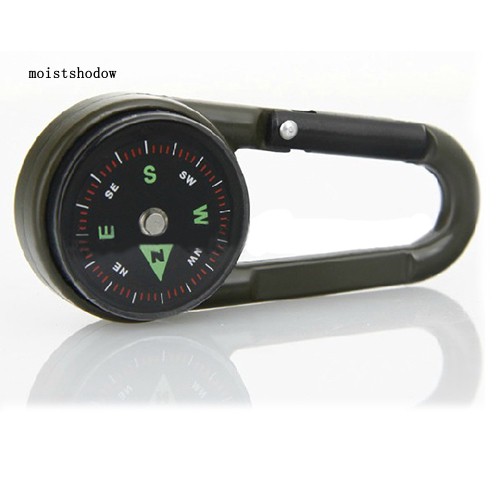 La Bàn + Nhiệt Kế + Móc Khóa Bằng Kim Loại Mini Đa Năng Dùng Khi Đi Bộ Đường Dài