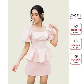 Áo sơ mi nữ công 92WEAR, đủ màu, đủ size, sở xòe gấu ASA1460