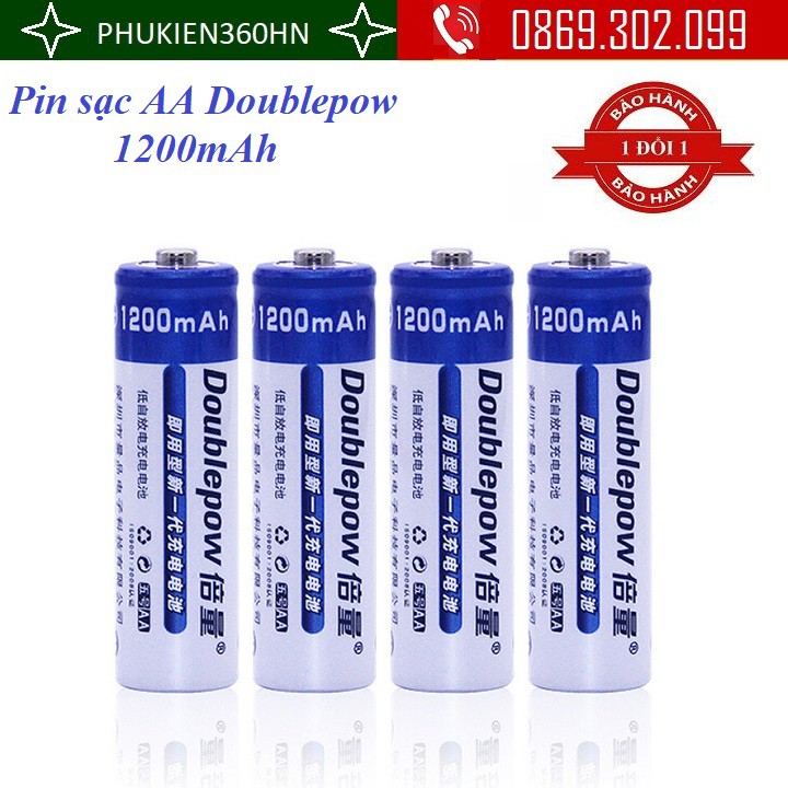 Đôi Pin sạc AA Doublepow cao cấp 1200mAh