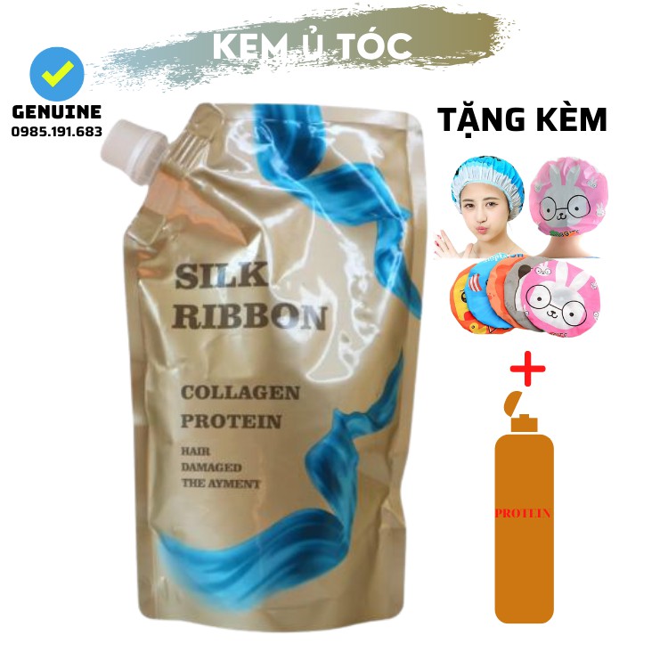 [Tặng mũ ủ]Kem ủ tóc Wolape Silk Ribbon siêu phục hôi collagen protein 500ml | BigBuy360 - bigbuy360.vn