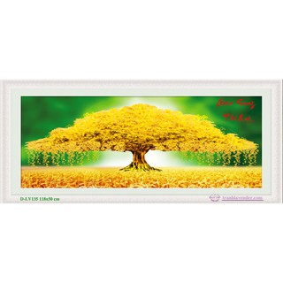 tranh đính đá cây kim tiền phú quý giầu sang. lv135