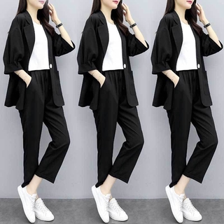 Set Đồ Công Sở 2 Món Áo Khoác + Quần Dài Thời Trang Hàn Quốc Cho Nữ