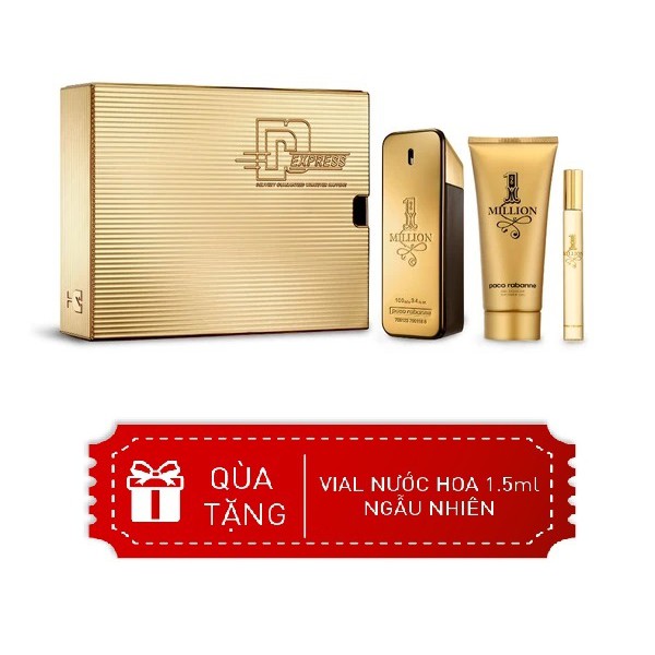 Bộ nước hoa Nam Paco Rabanne 1 Million EDT 100ml + Shower Gel 100ml + 10ml