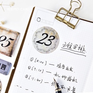  Set note, giấy nền, sticker vintage size to cho sổ planner