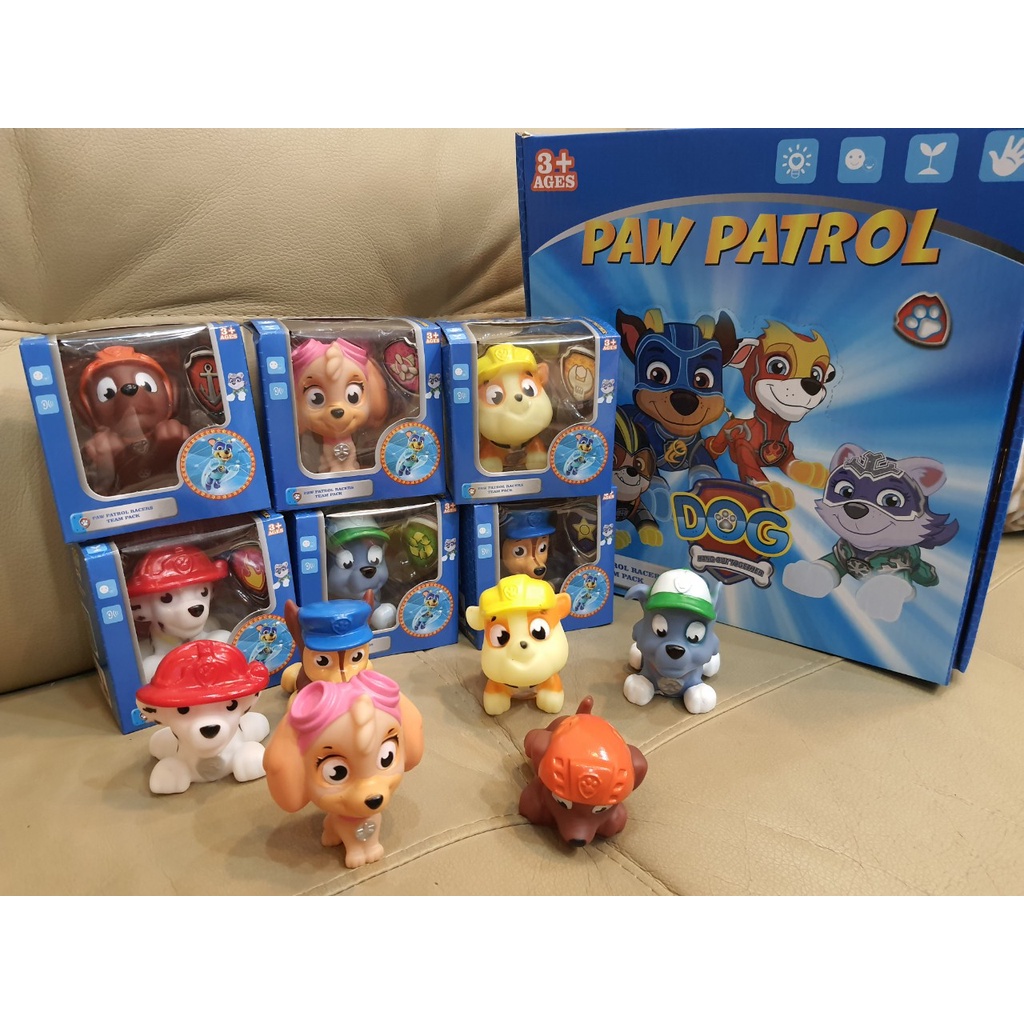 Bộ 6 Chú Chó Cứu Hộ Paw Patrol  Bằng Cao Su Có Hộp Đựng Xịn Xò Cho Bé