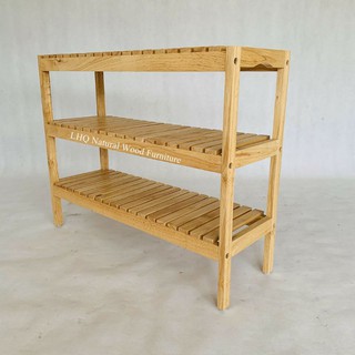 Kệ Đa Năng, Trồng Cây, Trang Trí Để Dép 3 Tầng 65cm Bằng Gỗ Cao Su Cao Cấp.