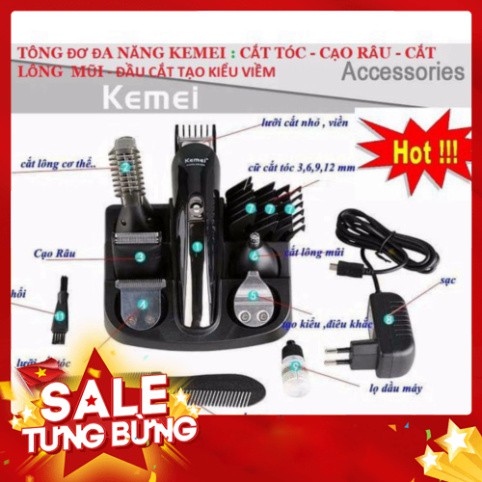 [FREE SHIP] TÔNG ĐƠ KEMEI KM -600 Hàn Quốc +Tặng Kèm bộ 2 kéo cắt tỉa