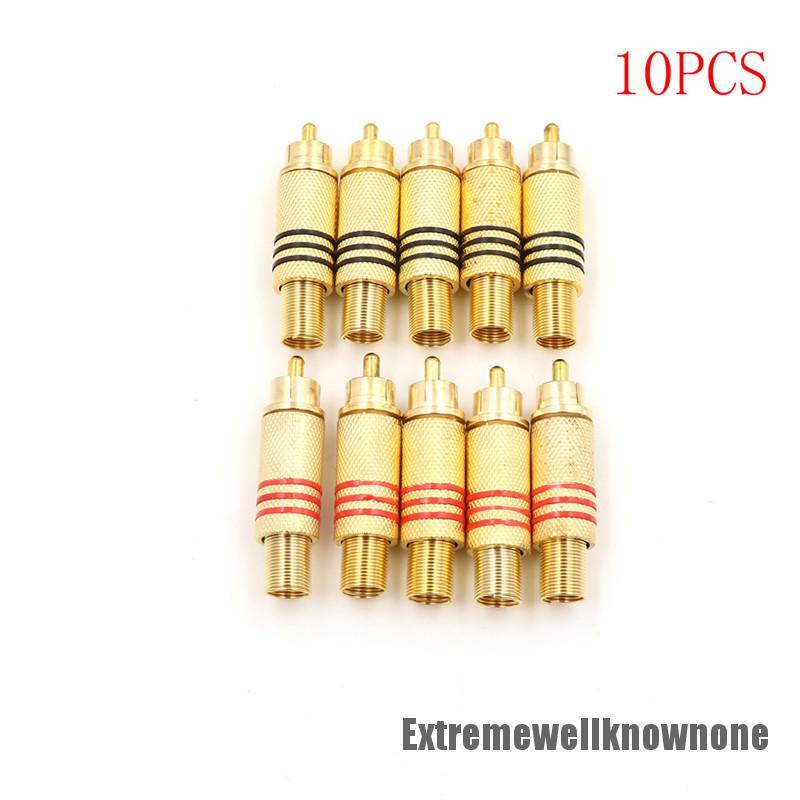 Set 10 Đầu Cắm Rca Màu Vàng Đỏ Đen