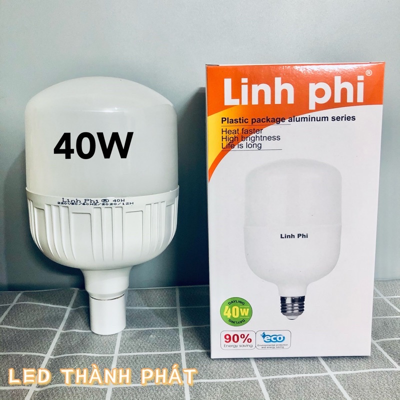 Bóng đèn LED BULB Trụ Linh Phi 40W siêu sáng tiết kiệm 80% điện