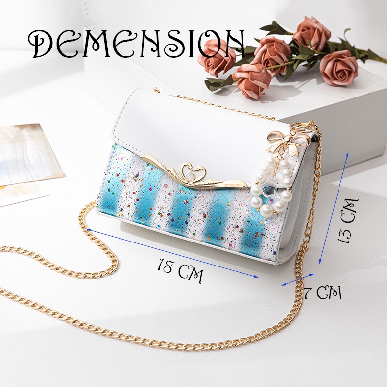 Túi Đeo Chéo Nữ Da Mềm Dễ Thương Khóa Cú Đôi T34 T32 Màu Trắng