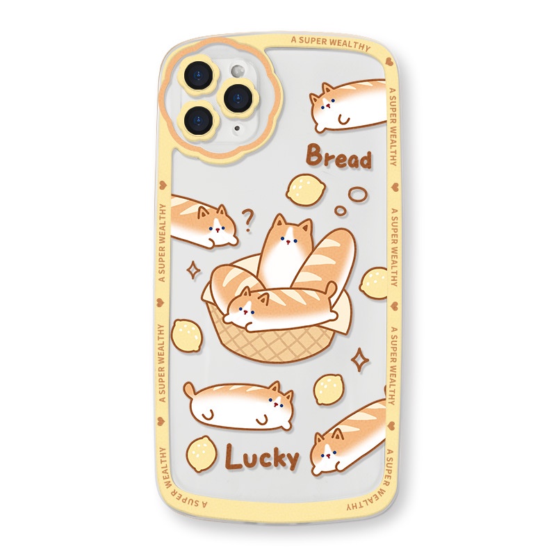 Ốp lưng iphone Ốp Điện Thoại Họa Tiết Hoa Và Mèo Hoạt Hình Cho iPhone 12 / 13Pro 11 Xr Xs 7 / 8PLUS Dinuo case