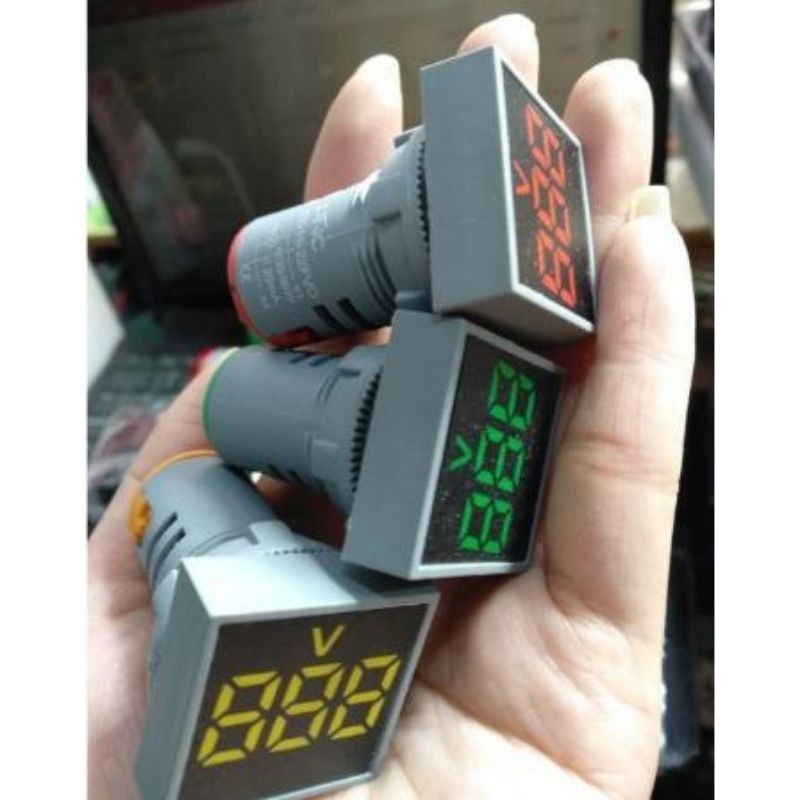 Đèn báo Volt vôn phi 22 vuông AC 60-500V 20-500V