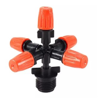 Bộ 5 béc phun sương, nhỏ giọt tưới cây 5 tia kèm kết nối ren ngoài 21mm