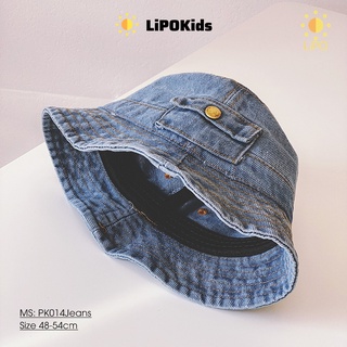 [Mã SKAMCLU8 giảm 10% cho đơn từ 100K] Mũ Jeans Có Vành Phong Cách Cho Bé Trai Bé Gái