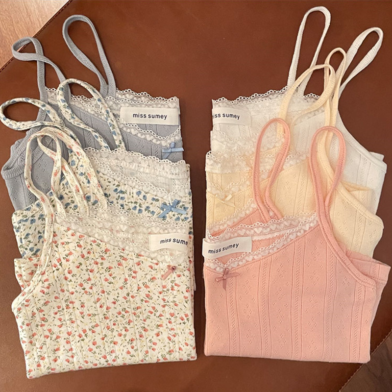 Áo Hai Dây Họa Tiết Hoa Xinh Xắn Thời Trang Cho Nữ