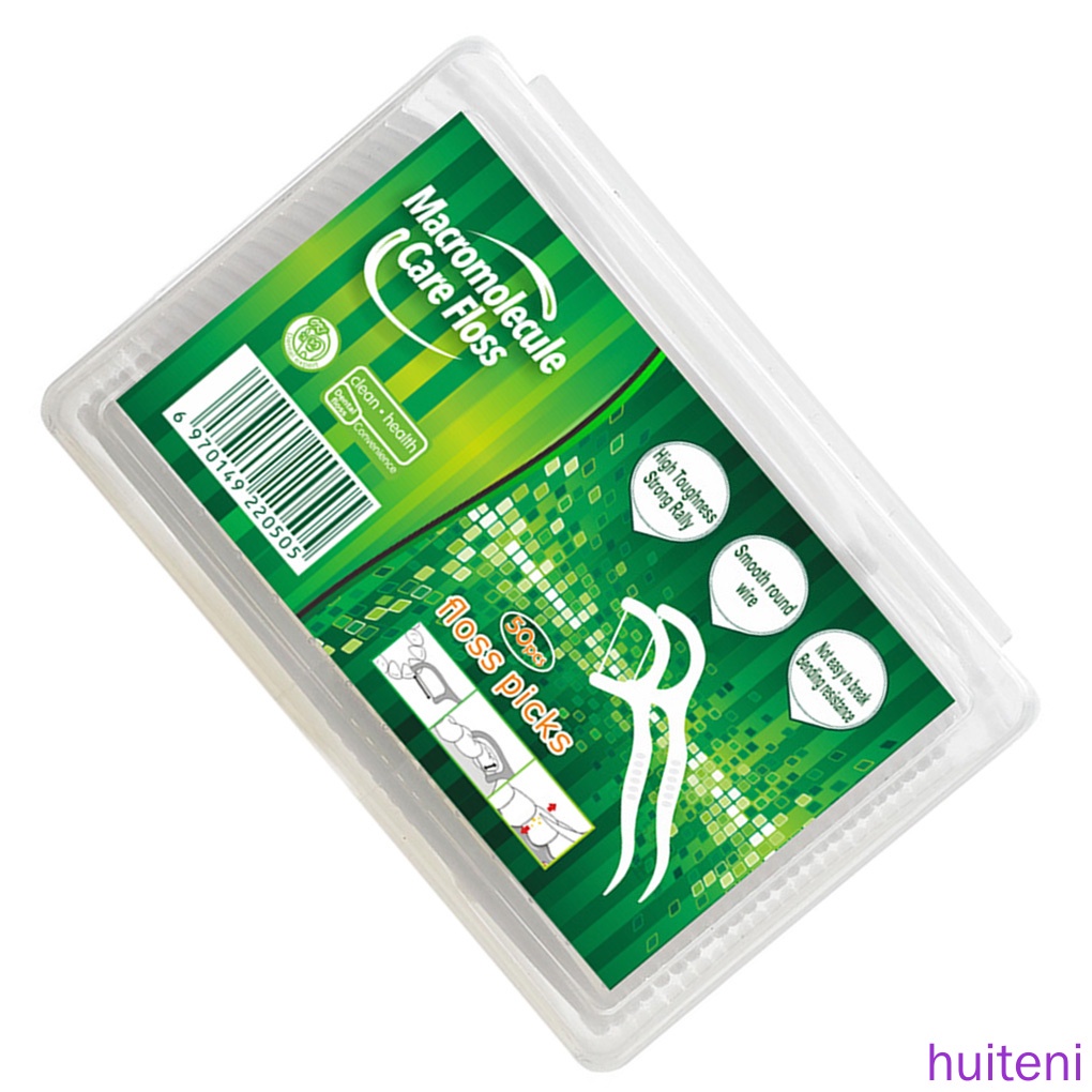 Bộ 50 chỉ nha khoa bằng nhựa cấp thực phẩm chăm sóc răng miệng cao cấp nhỏ gọn