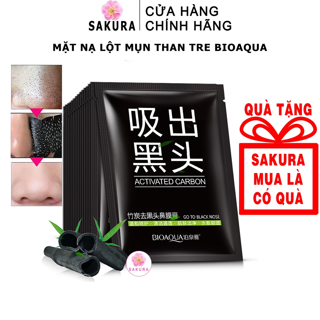 Mặt nạ lột mụn BIOAQUA dạng gel lột mụn chiết xuất than tre hoạt tính lột sạch mụn đầu đen nội địa trung SAKURA 6g