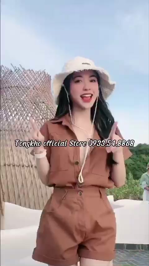Bộ Jumpsuit nữ BIGSIZE cổ sơ mi liền quần gập gấu cực xinh 181 | BigBuy360 - bigbuy360.vn