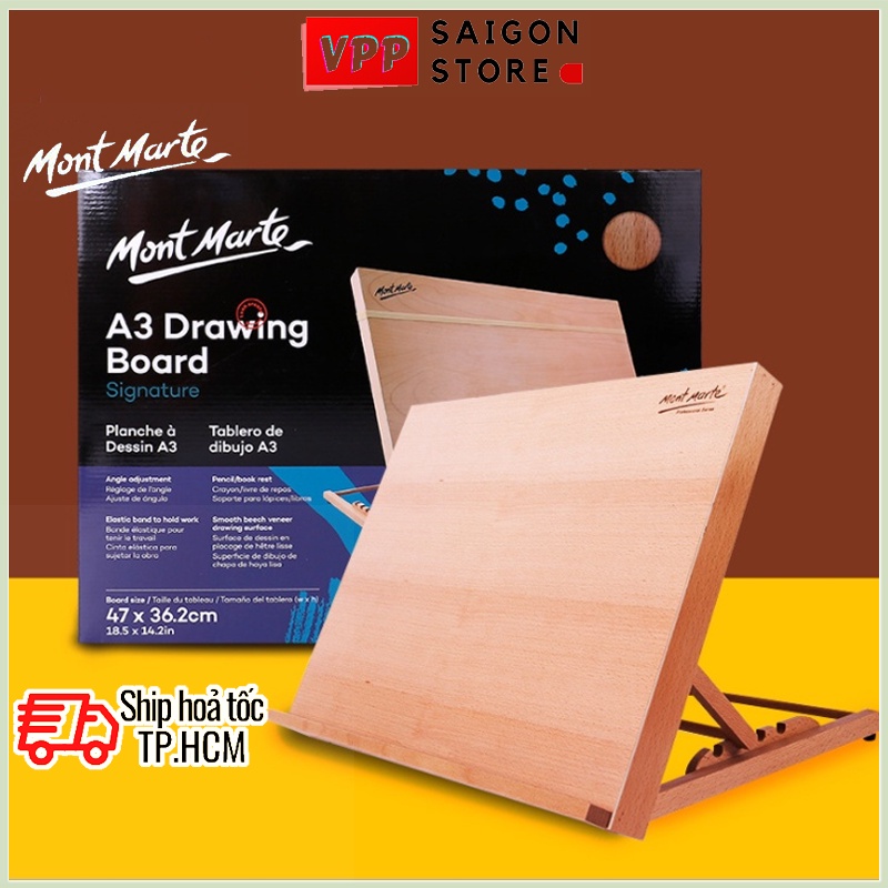 Bảng Vẽ Để Bàn Gỗ Sồi Mont Marte A3 - Drawing Board Signature A3 - MEA0034