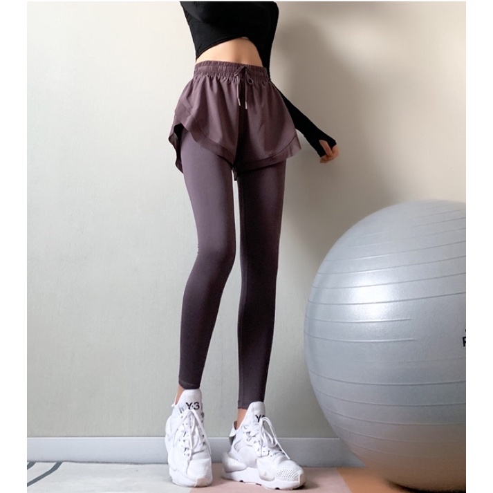 Quần tập gym yoga hai lớp chất đẹp tôn dáng B72