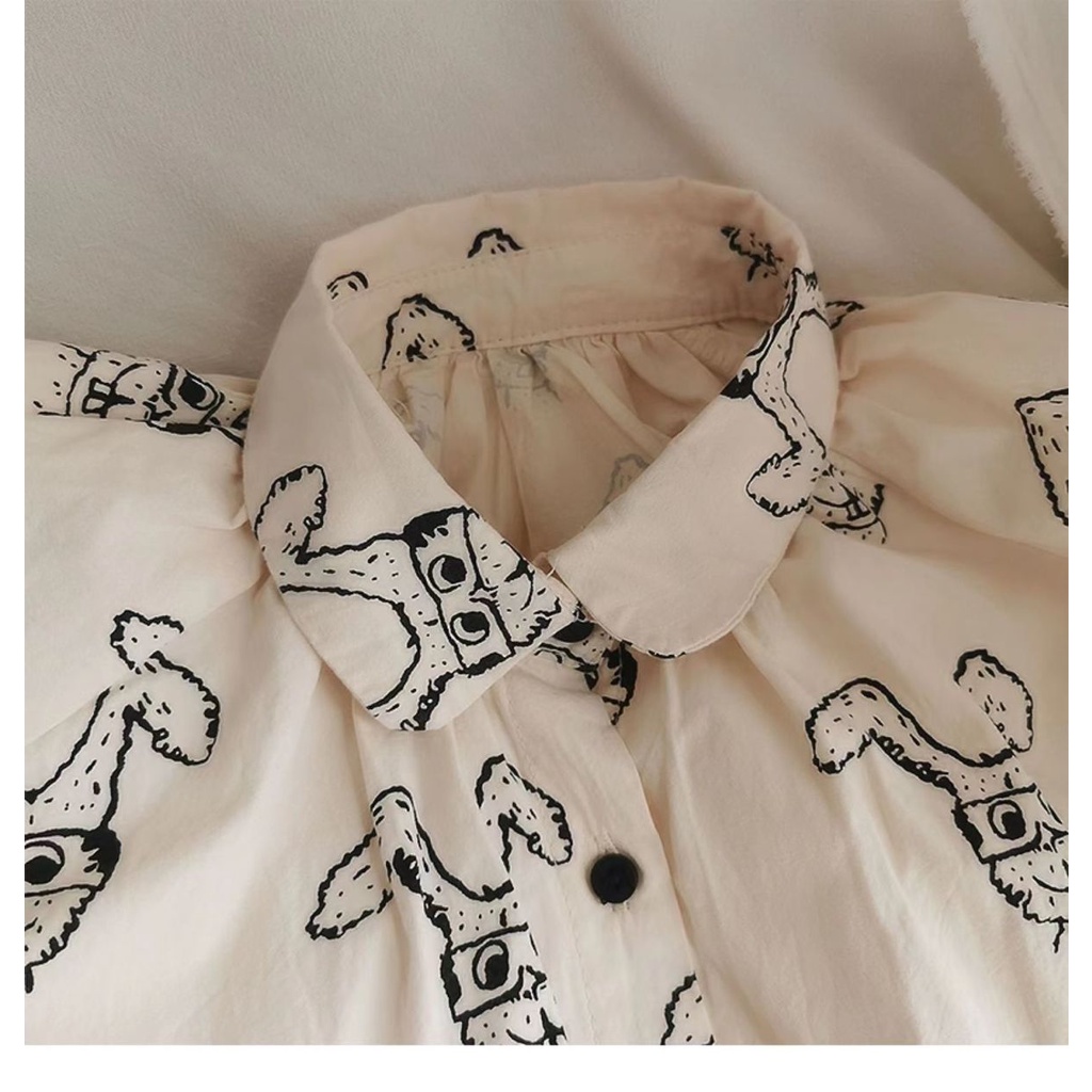 Đầm Tay Ngắn In Họa Tiết Hoạt Hình Phong Cách Hàn Quốc Thời Trang Mùa Hè Xinh  2022 Xắn Cho Bé Gái