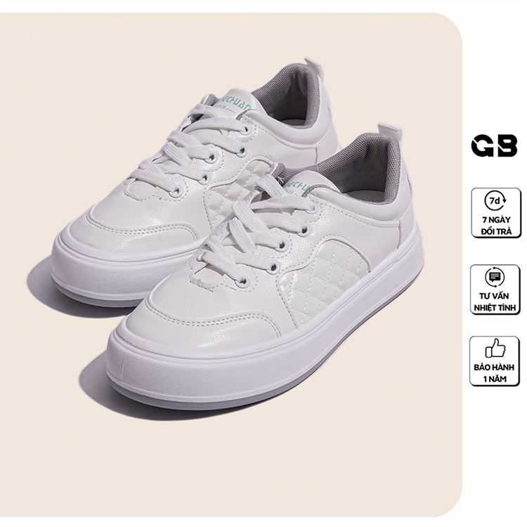 Giày Sneaker Nữ Trắng Đế Cao 3 cm giayBOM B1637