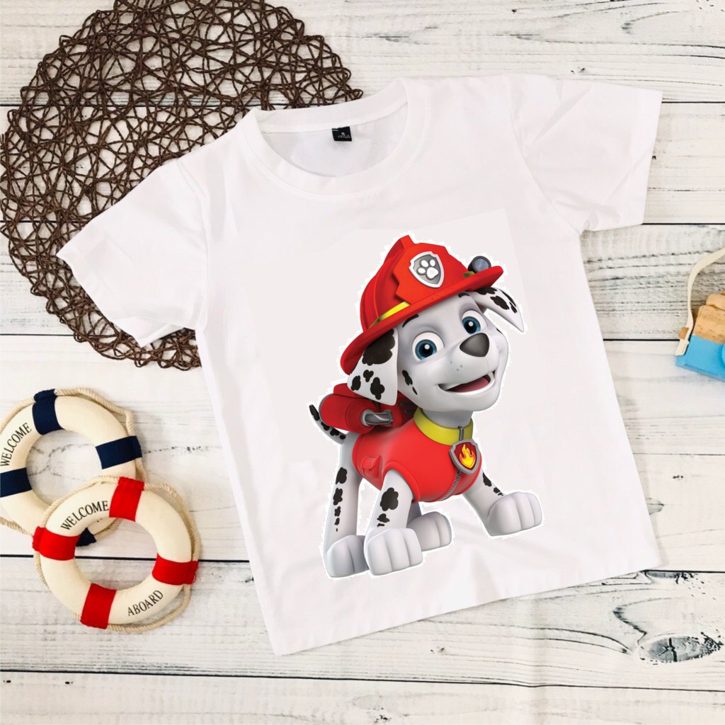 Áo Thun Đội Chó Cứu Hộ Paw Patrol Màu Trắng đủ size dành cho bé