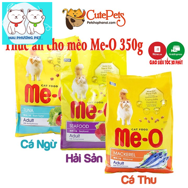 ￼Combo 3 gói Thức ăn cho mèo lớn đã trưởng thành trên 1 tuổi Me-O Adult 350gr