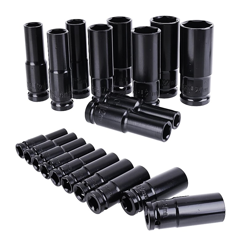 Bộ 10 Đầu Khẩu-Đầu Tuýp 1/2 Dài Dùng Cho Máy Siết Bulong 8-24mm