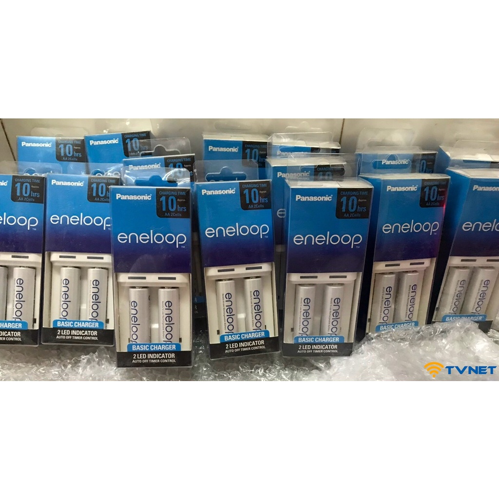 Bộ sạc kèm 2 Pin AA Panasonic Eneloop 2000mAh. Hàng chính hãng