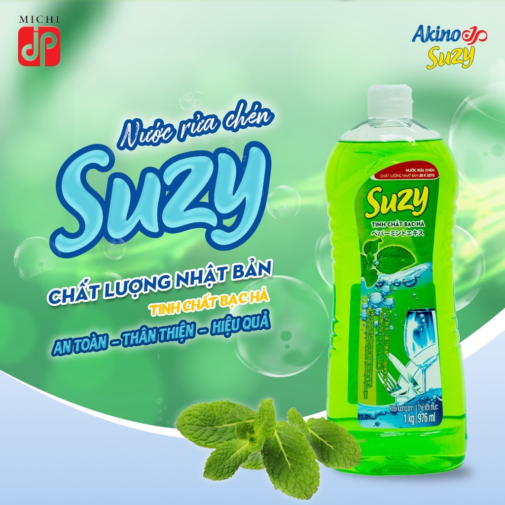 [Mã SKAMLTSW8 giảm 10% đơn 100K] NƯỚC RỬA CHÉN TINH CHẤT BẠC HÀ SUZY 224ml