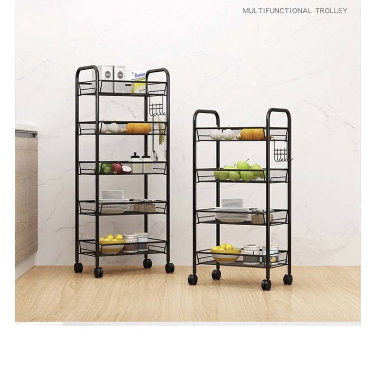 Kệ Xe Đẩy Bánh Xe 3 Tầng-4 Tầng- 5 Tầng Tiện Dụng- Kanta Store