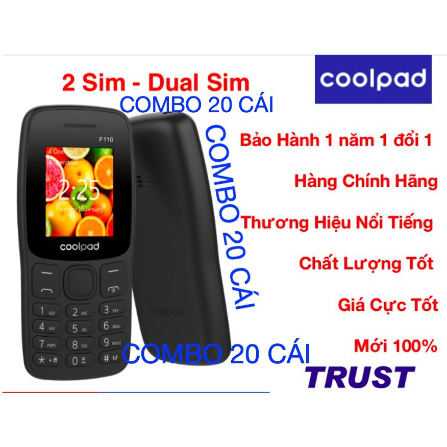 COMBO 20 CÁI Điện Thoại Phổ Thông Coolpad Giá Rẻ 2 Sim -Điện Thoại Di Động - F110- BH 1 năm 1 đổi 1