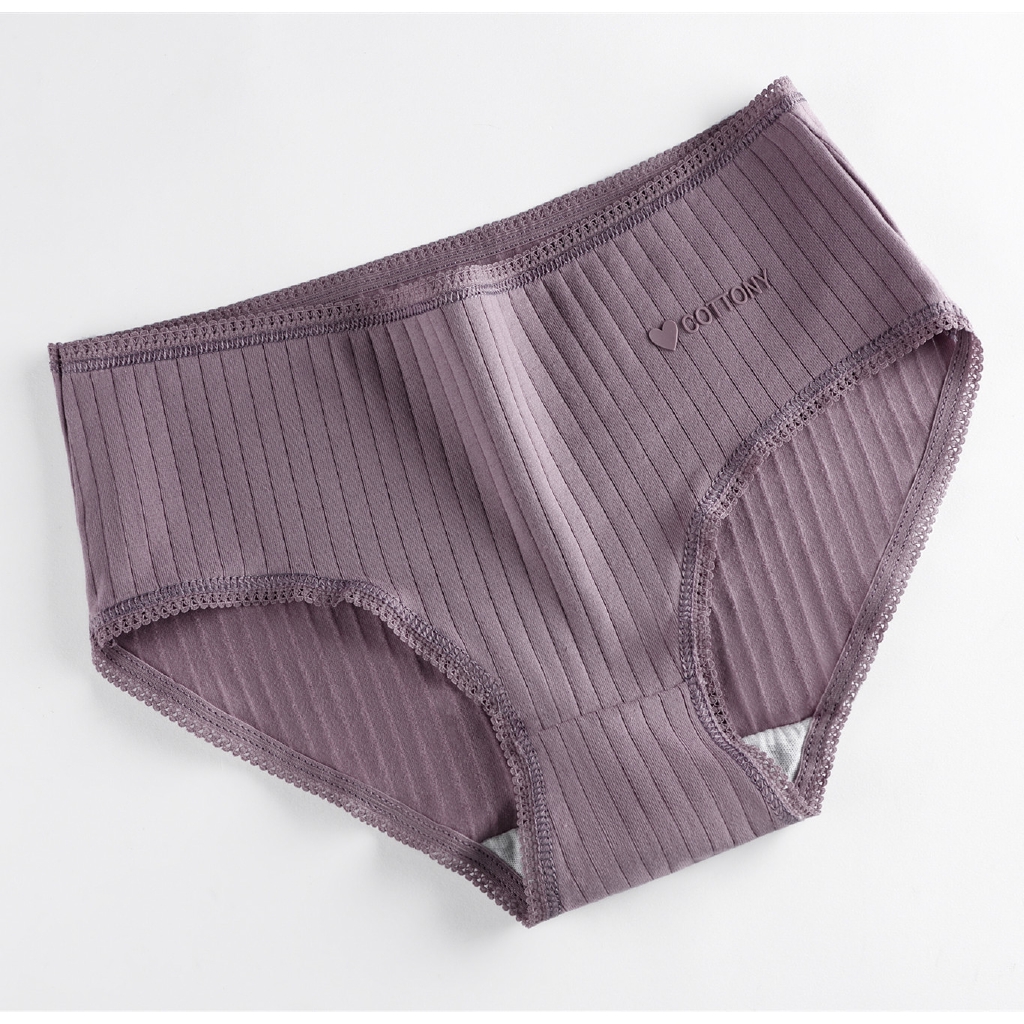 Pure cotton mid-waist breathable sexy threaded lace panties | BigBuy360 - bigbuy360.vn