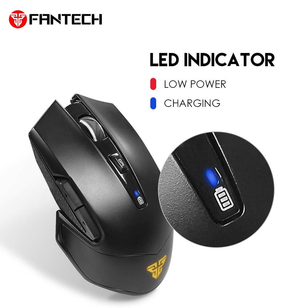 Chuột Gaming Không Dây FANTECH WGC1 VENOM 2400DPI LED RGB 16,8 Triệu Màu 6 Phím Macro -  Hàng Phân Phối Chính Hãng