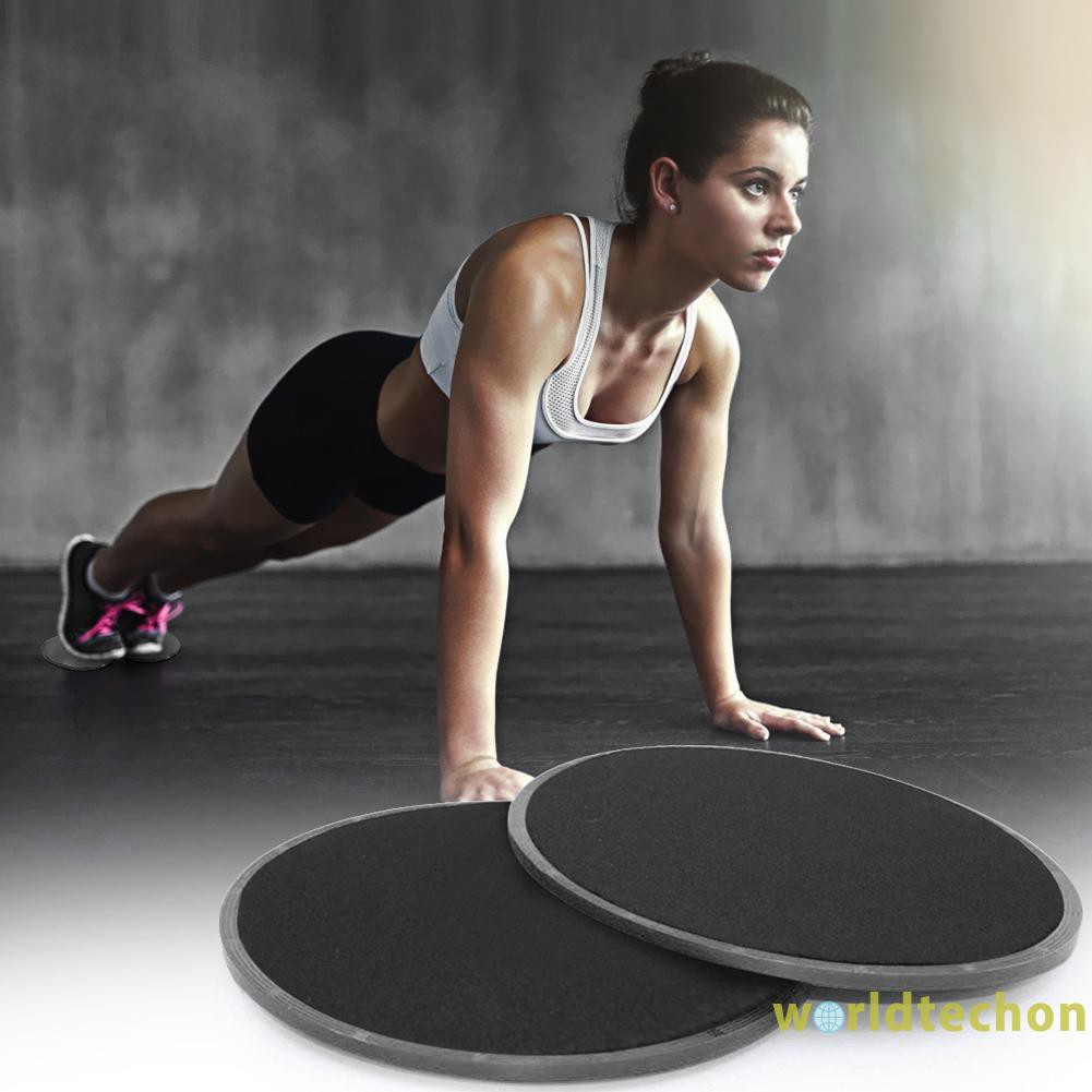 READY STOCK 2pcs Fitness Gliders Round Disc Workout Body Exercise Slimming Slide Pad