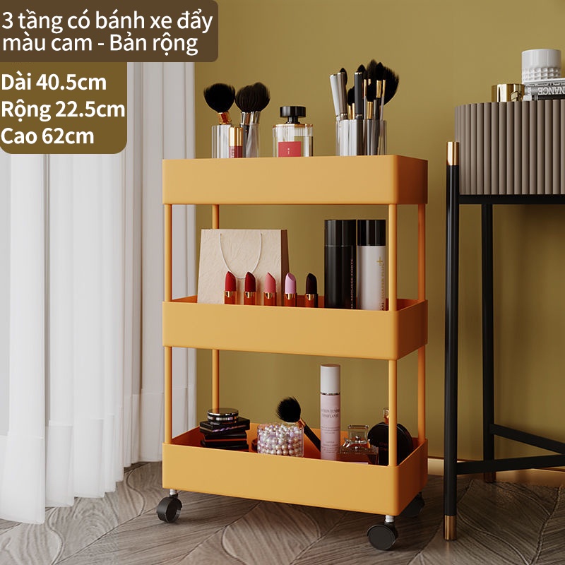 Kệ để đồ phòng bếp phòng tắm Kệ 3 4 tầng có thể tuỳ chọn dễ di chuyển