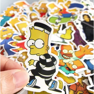 Sticker HOẠT HÌNH THE SIMPSON  nhựa PVC không thấm nước, dán nón bảo hiểm, laptop, điện thoại, Vali, xe,  Cực COOL#21
