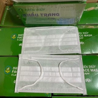 Khẩu trang y tế 4 lớp màu trắng Thiên Thủy (1 hộp 50 cái)